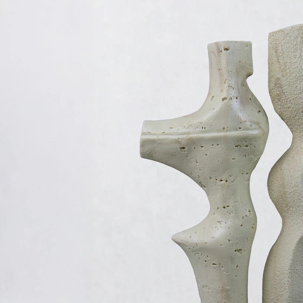 Dekor DUET I, rrëshirë, ngjyrë bezhë, 16x9x31.5cm
