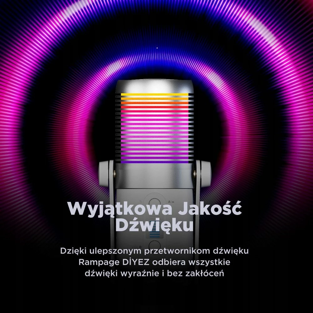 Mikrofon Rampage Diyez gaming USB-C RGB touch, i bardhë 3