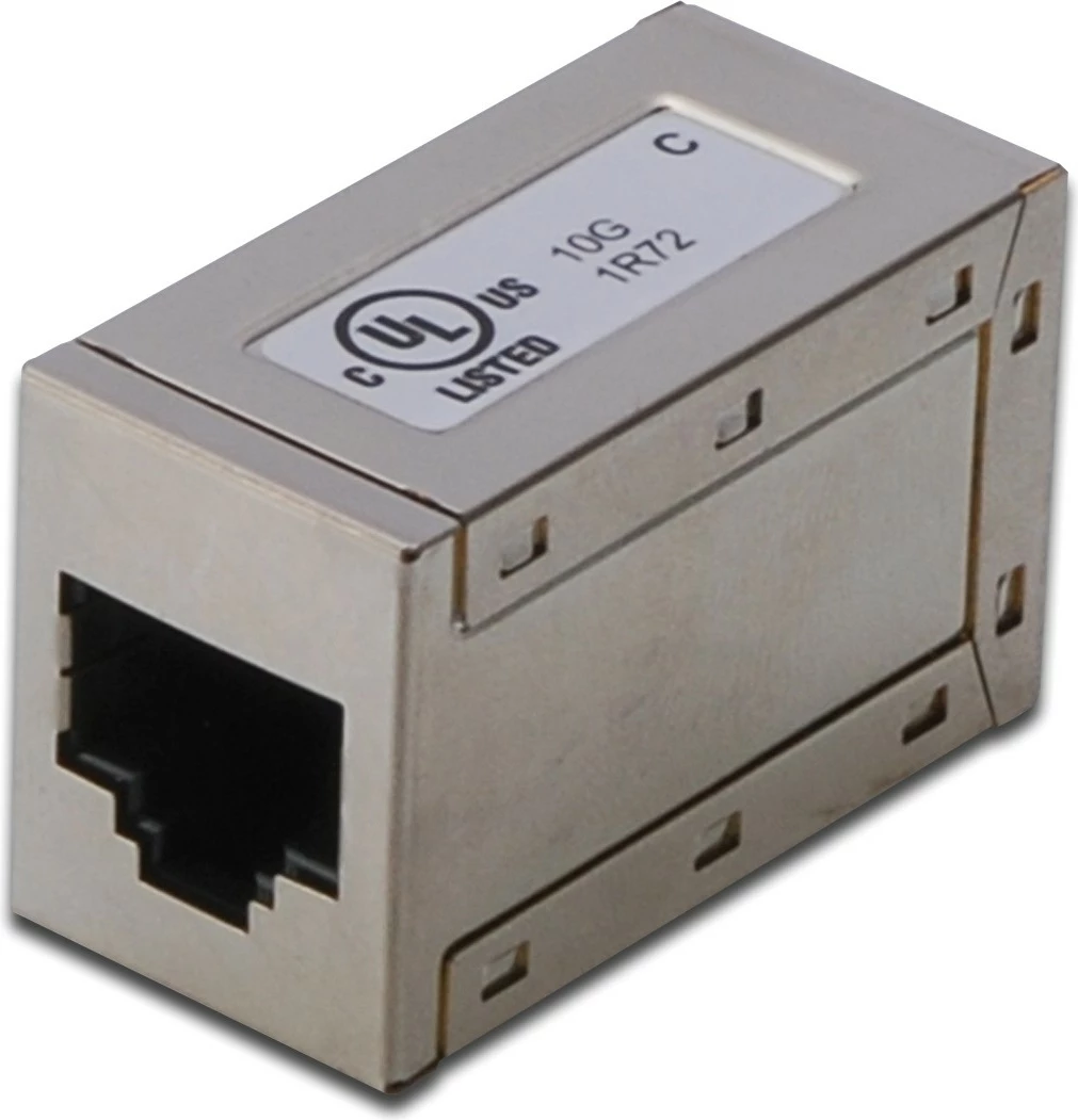 Adapter rrjeti Digitus CAT 6, RJ45 në RJ45, i mbrojtur, ngjyrë nikel