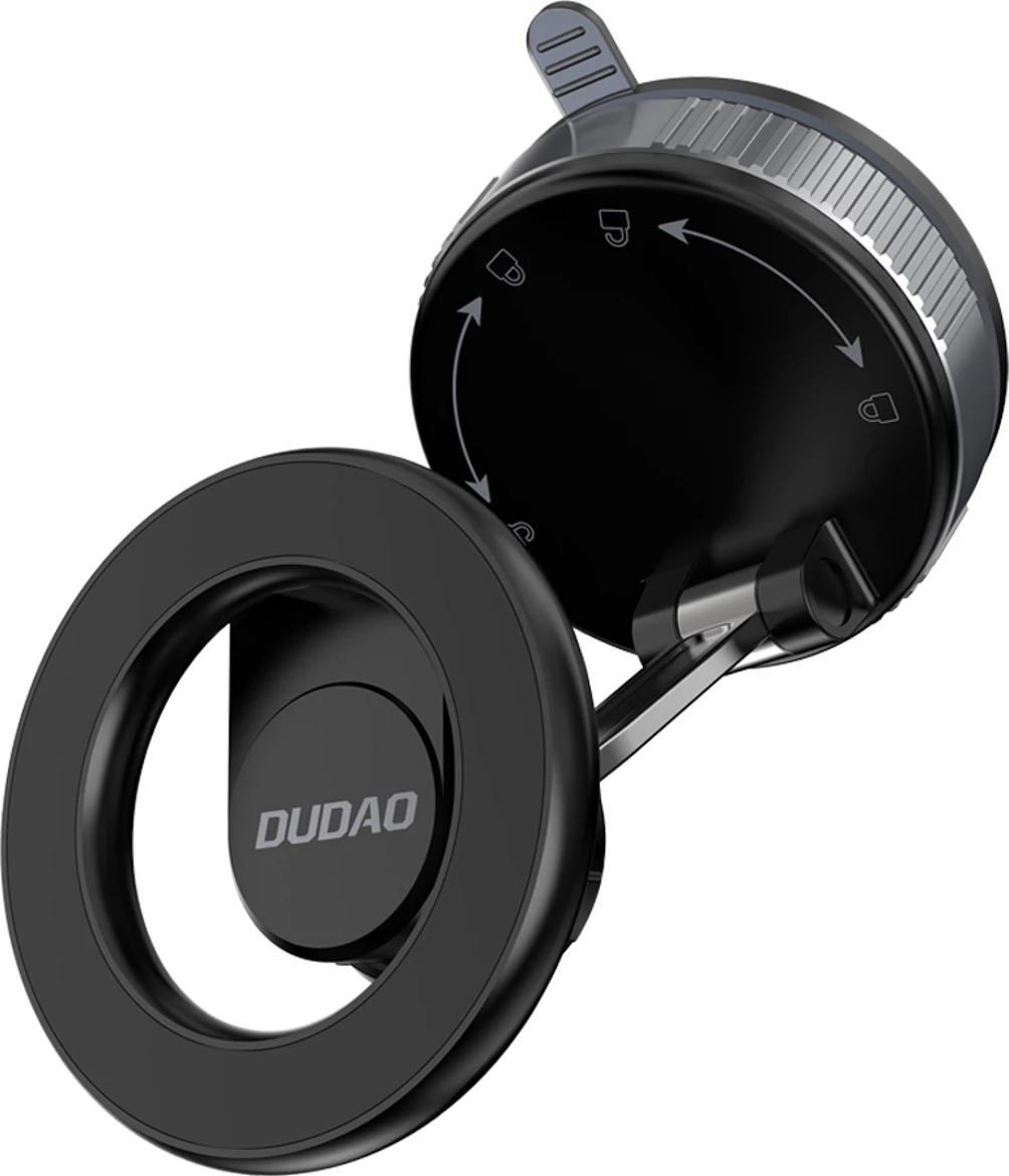Mbajtëse magnetike për veturë, Dudao F24X, kompatibile me MagSafe, kupë thithëse me vakum për xham/dashbord, e zezë