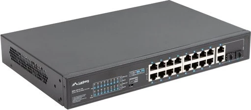 Switch Lanberg 19" POE+ 16x 100MB /2X COMBO GIGABIT ETHERNET 250W