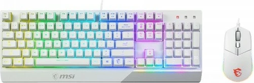 Set gaming tastierë MSI Vigor GK30 dhe maus Clutch GM11, me ndriçim RGB, i bardhë