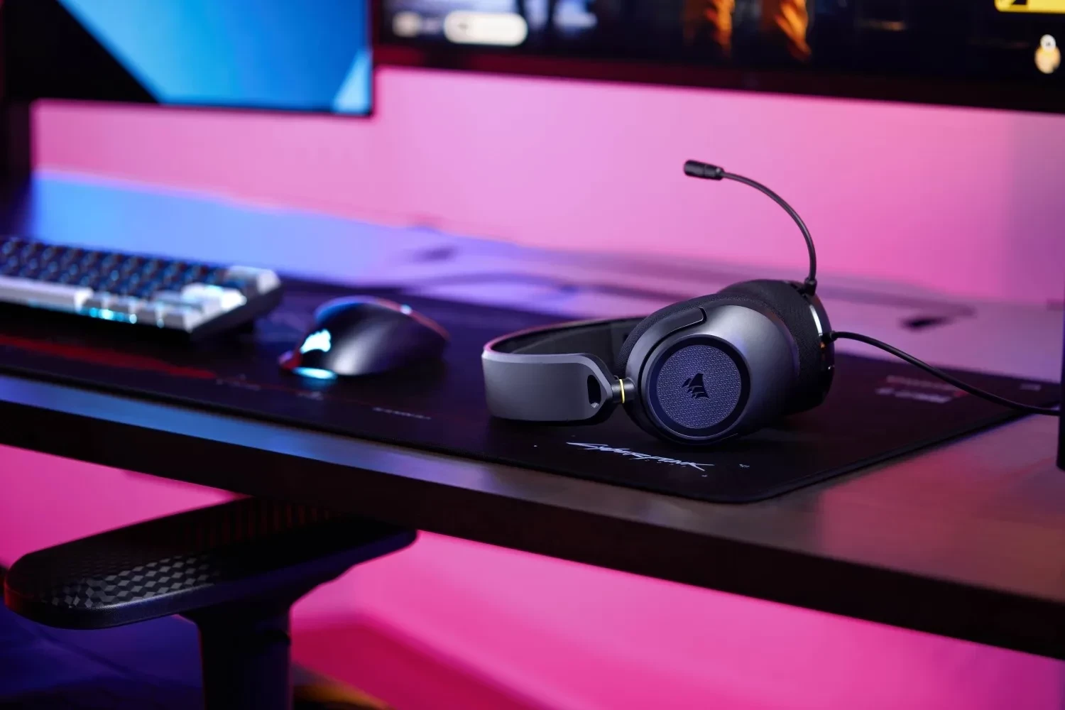Kufje Corsair HS35 Stereo V3, me kabllo 3.5mm, Dolby Atmos, mikrofon i heqshëm, të zeza
