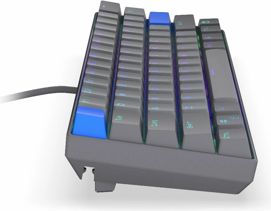 Tastierë mekanike Endorfy Thock V2 Compact Wireless EY5A132, 60%, RGB, USB/Bluetooth/2.4GHz, switch ENDORFY Yellow by Gateron, gri
