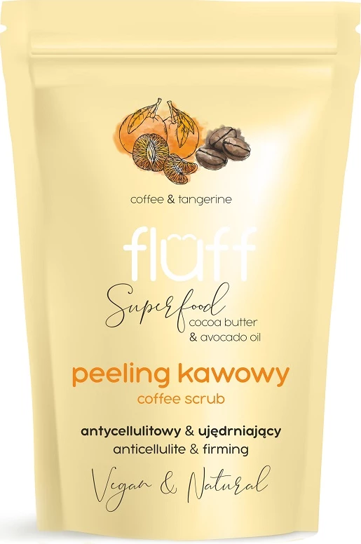 Skrab trupi për femra Fluff Coffee Body Peeling Anti-Cellulite & Firming Mandarin, 100g