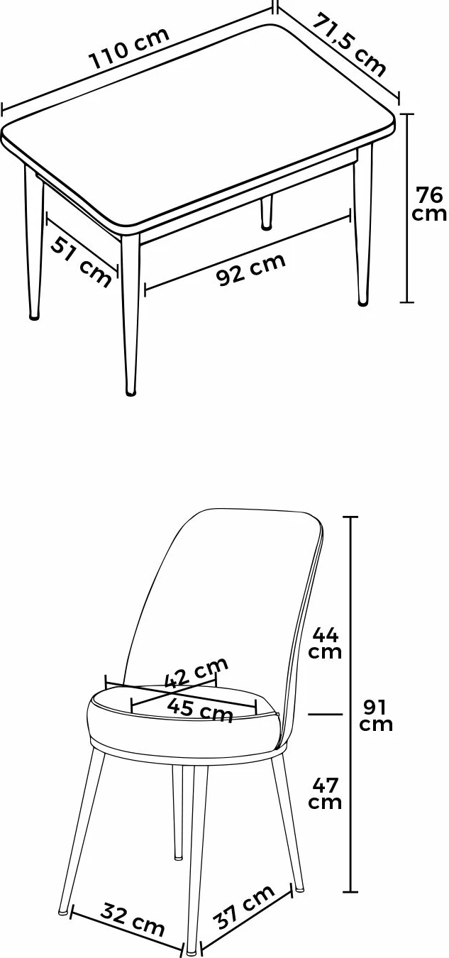 Tavolinë me karrige, 5 copë, Skye Decor, mermer i zi, e kuqe pllake