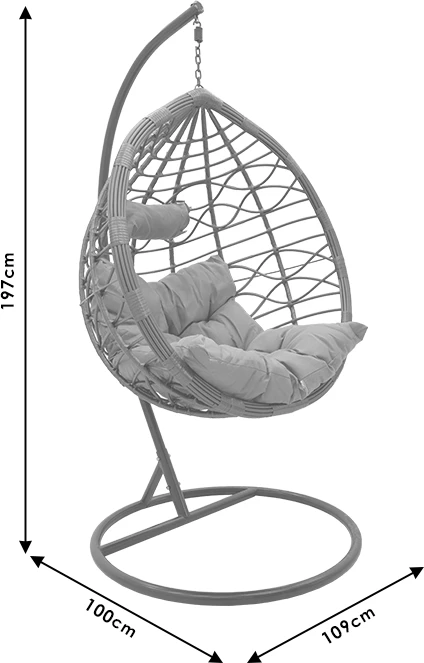 Hudson karrige varëse metal-pp-jastëk ngjyrë gri 109x119x195cm