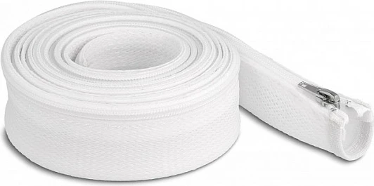 Mbështjellës i thurur për kabllo DeLOCK, 3 m x 30 mm, me zinxhir, rezistent në nxehtësi, i bardhë