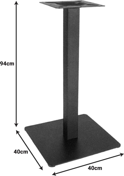 Bazë tavoline metalike, ngjyrë e zezë, 40x40x94 cm