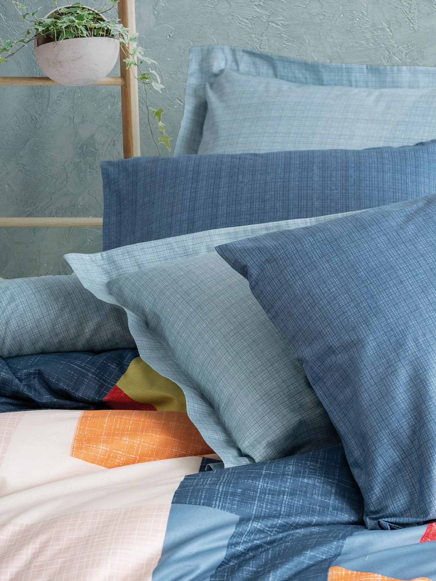 Set mbulesë për jorgan dopio, L'essentiel Cosy, ngjyrë blu