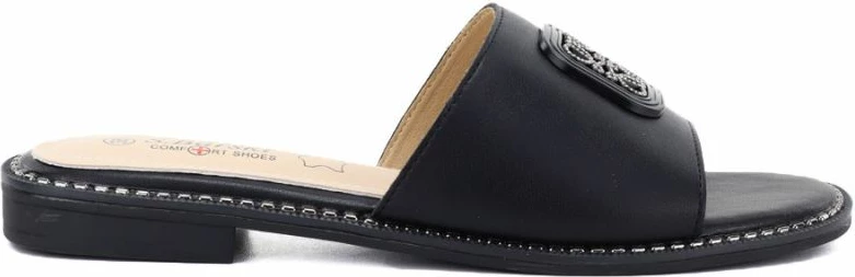 Pantofla lëkure për femra S.Barski KV61-6019, të zeza