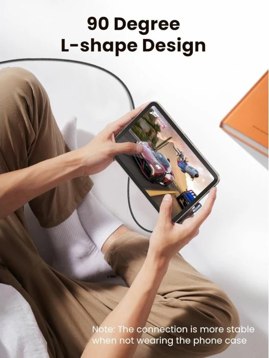 Kabllo USB-C në USB-C UGREEN 70529 60W 1m, këndore, e zezë