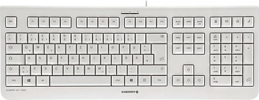 Tastierë Cherry KC 1000 me kabllo, CH layout, bardhë/gri