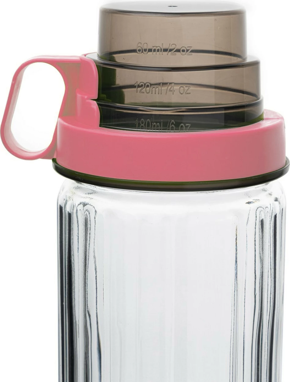 Enë qelqi për ruajtje, kapak matës plastik, shumëngjyrëshe, Hermia Concept, 1430 ml