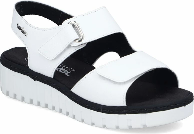 Sandale me takë të lartë Rieker V1382-80, të bardha