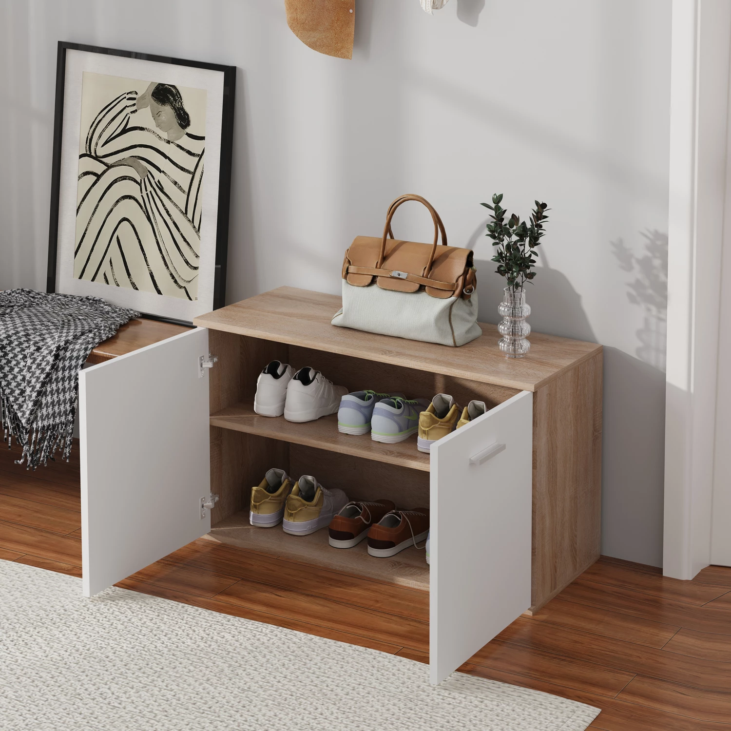 Set hyrje 4 pjesë DIONNE FH21057 melaminë, sonoma-bardhë