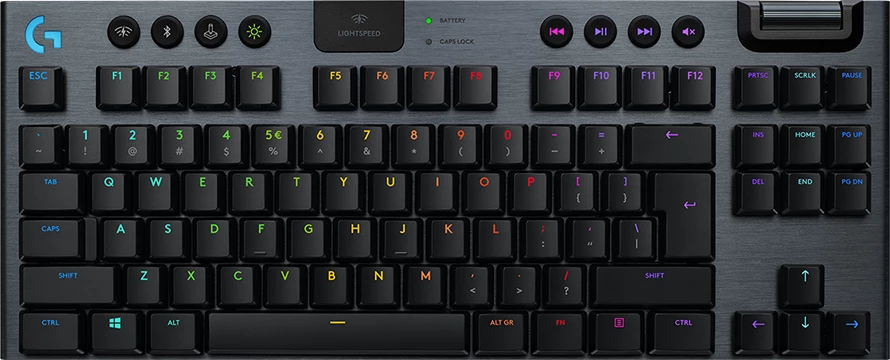 Tastierë gaming wireless Logitech G915 X LIGHTSPEED, US INT'L, 2.4GHz/BT, RGB, Clicky, e zezë