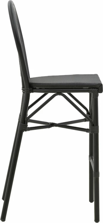 Karrige për bar Dezyan alumini e zezë-textilene e zezë 41.5x53.5x116cm