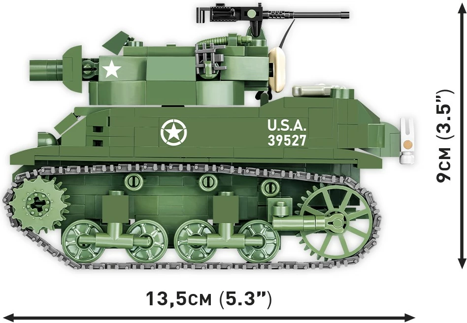 Set blloqesh ndërtimi Cobi H.M.C M8 Scott, Historical Collection, 525 pjesë, Jeshile