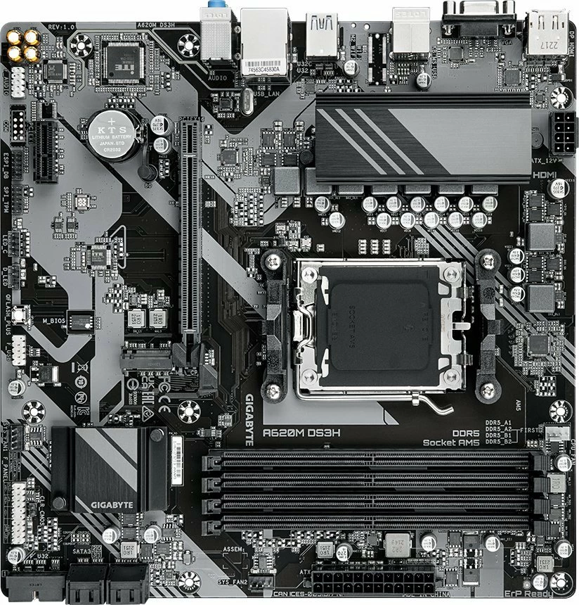 Pllakë amë Gigabyte A620M DS3H Micro ATX, DDR5, PCIe 4.0