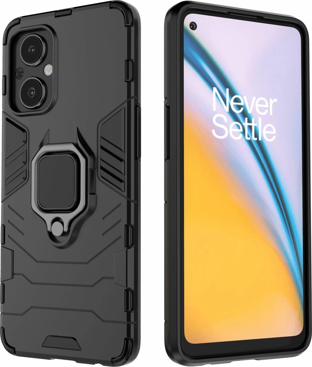 Mbështjellës Hurtel Ring Armor për OnePlus Nord N20 5G, i zi