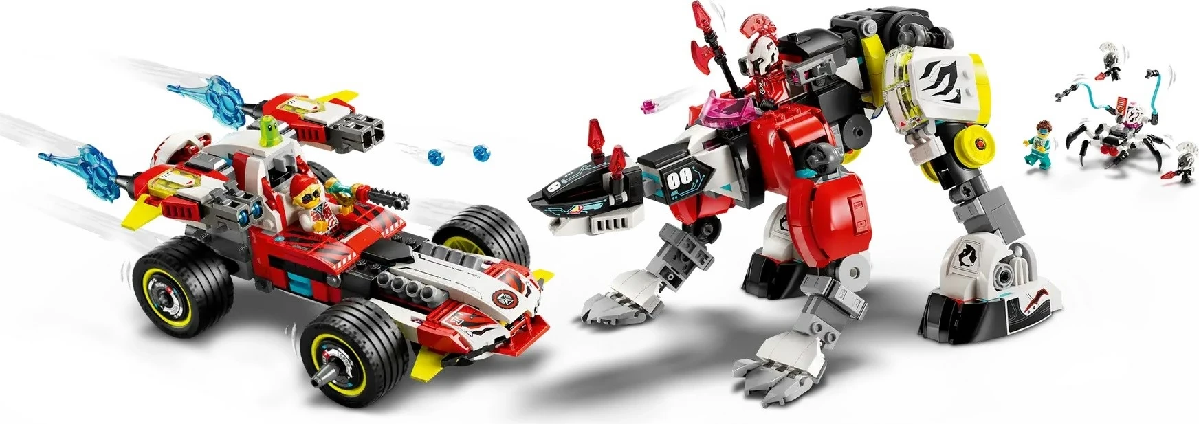 Set LEGO DREAMZZZ 71497, Tiger Mech dhe Hot Rod Car, 1006 pjesë
