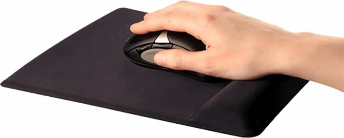 Mauspad me mbështetëse kyçi FELLOWES Health-V, memory foam, e zezë