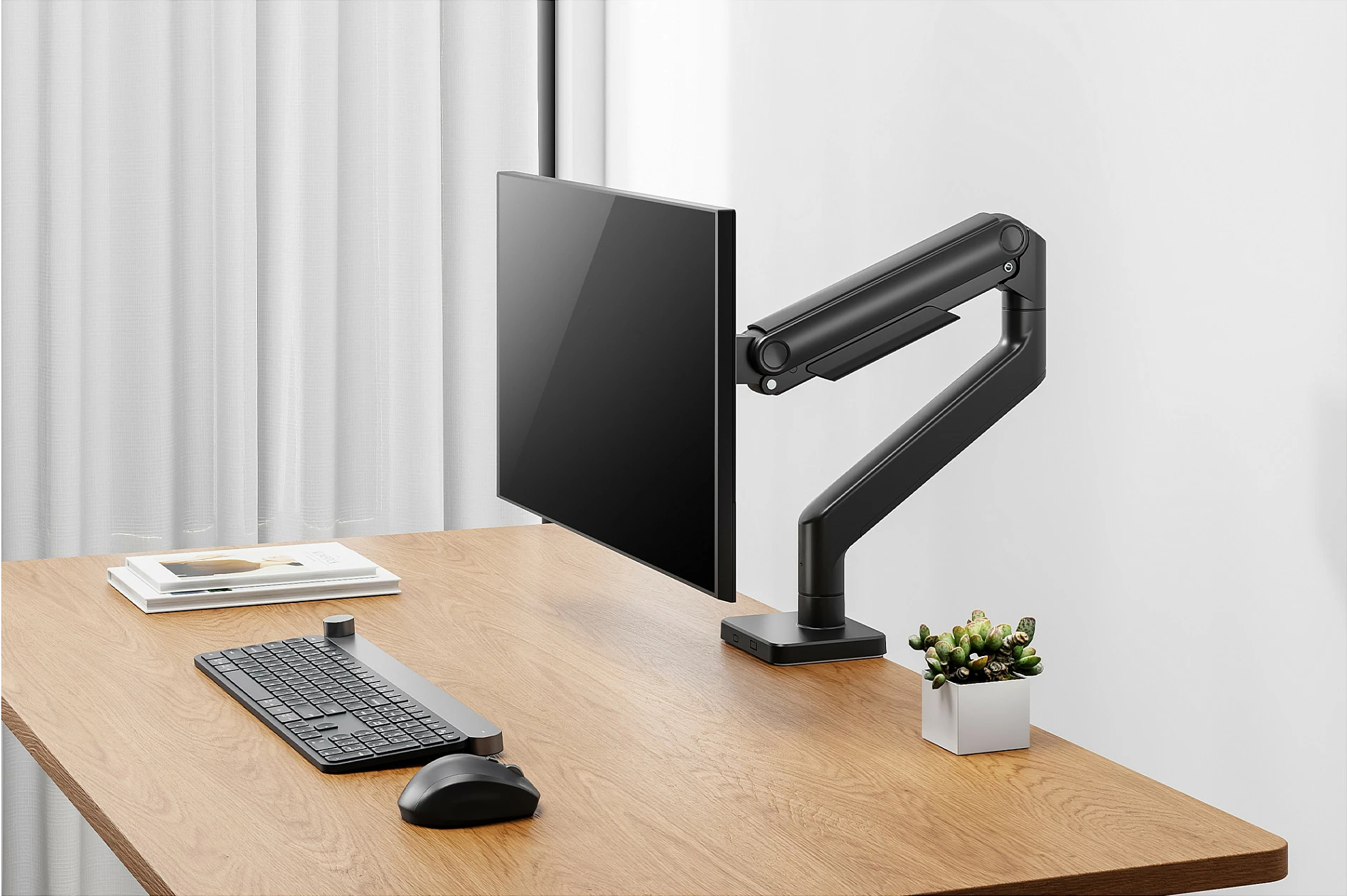 Mbajtës monitori Digitus Single Monitor Mount, deri 49", 20 kg, VESA 75x75/100x100, Clamp, i zi