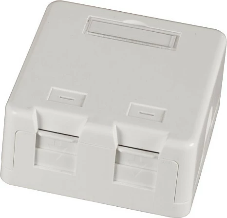 Kuti keystone RJ-45 EFB Elektronik, 1-port, aufputz, me kapak pluhuri, e bardhë