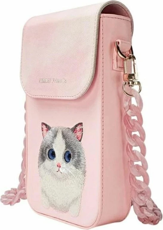 Çantë telefoni Nimmy Big Eyed Pet 2.0 Cat, rozë