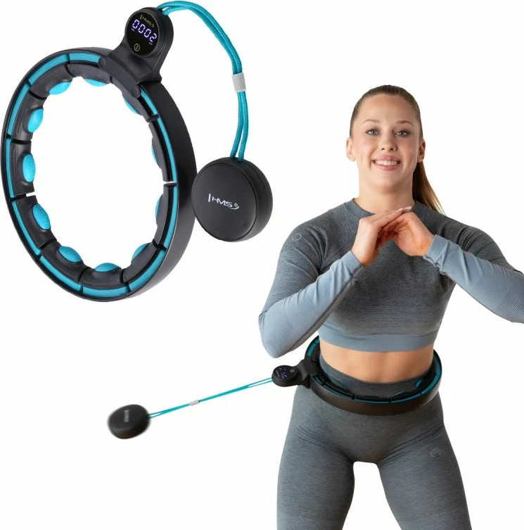 Set hula hop magnetik me numërues HMS HHM17 + rrip dobësimi BR163, kuq