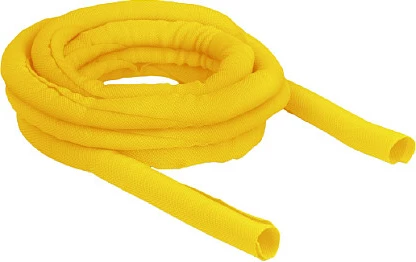 Mëngë e thurur për kablla DeLOCK, vetë-mbyllëse, 5 m x 19 mm, -50 deri 150°C, e verdhë
