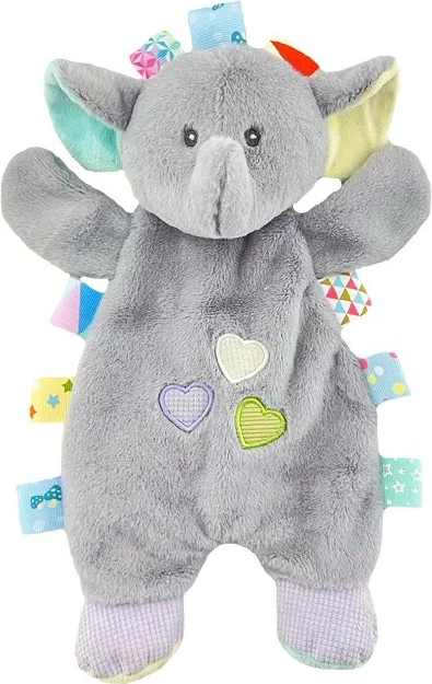 Lodër pelushi elefant TULILO Miluś, 25 cm, shumëngjyrëshe