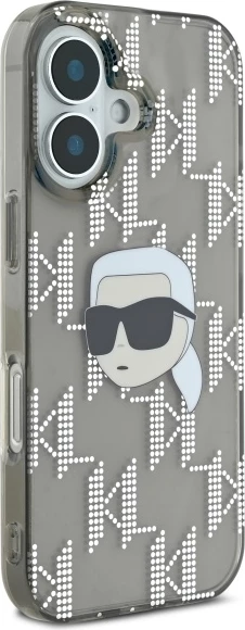 Mbështjellës Karl Lagerfeld IML Karl Head Electroplated për iPhone 16, Zi