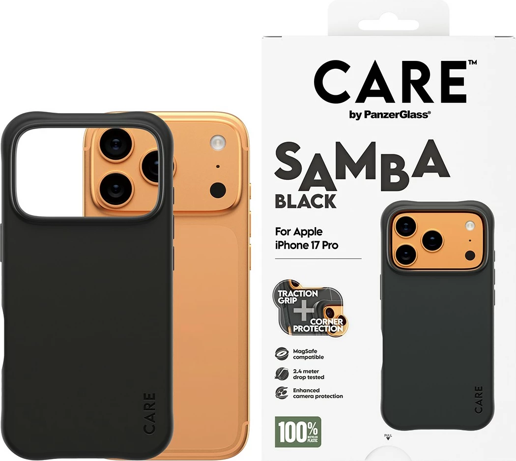 Mbështjellës PanzerGlass CARE Samba black MagSafe për iPhone 17 Pro