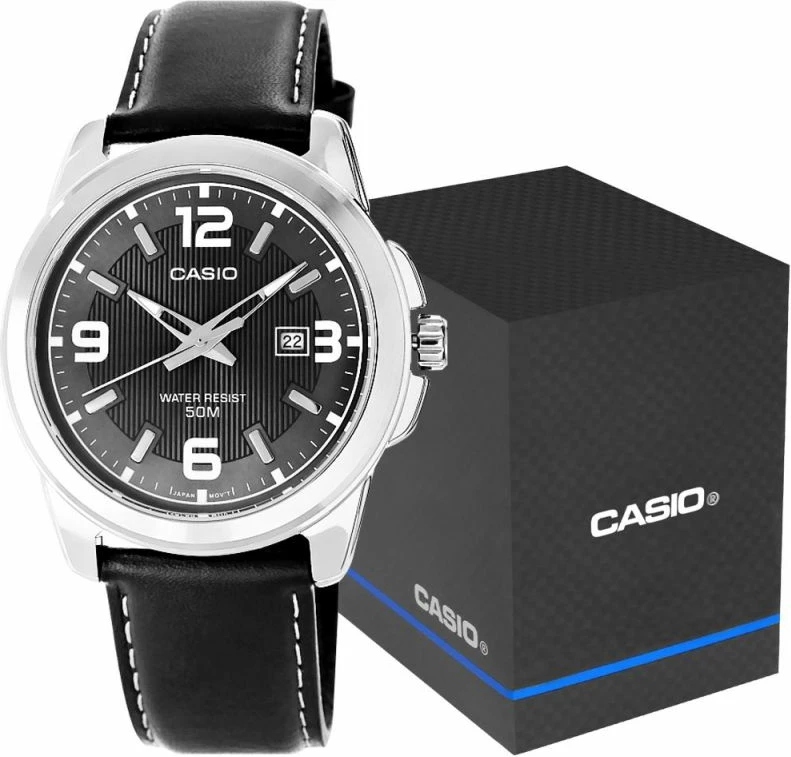 Orë dore për meshkuj CASIO MTP-1314PL-8AVEF, e zezë, me kuti