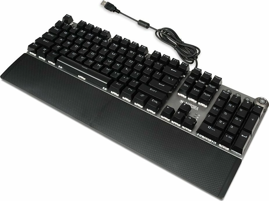 Tastierë mekanike gaming iBOX Aurora K-4 IKGMK4, RGB, KRGD Red Switch, full-size, me mbështetëse dore, argjend