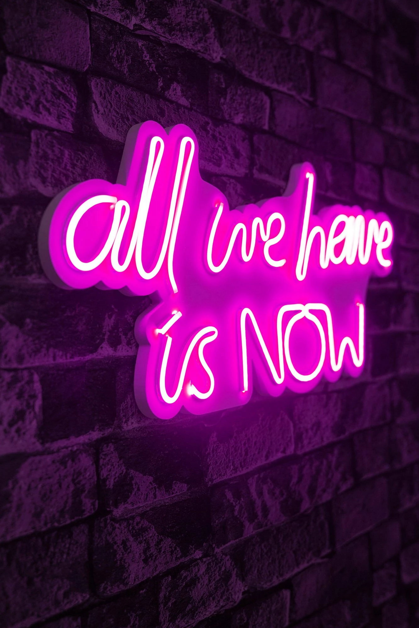 Dritë dekorative LED plastike, 'all we have is NOW', ngjyrë rozë