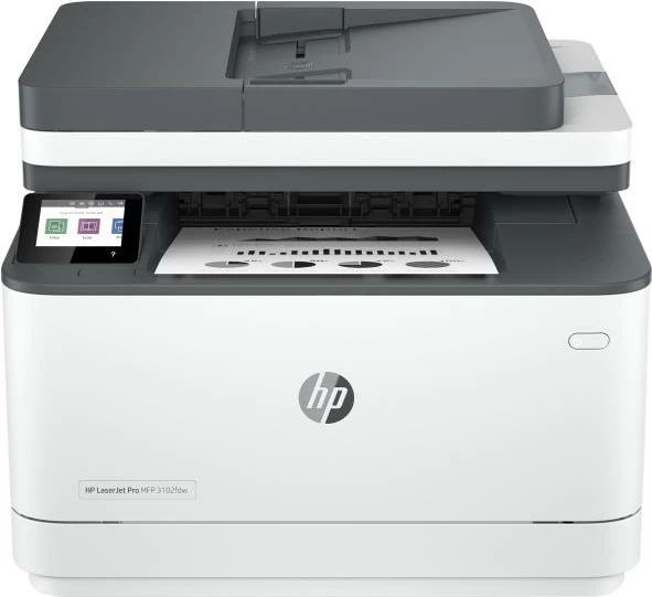 Printer multifunksional, HP LaserJet Pro MFP 3102fdw (3G630F#B19), laser mono, ADF, ekran me prekje, bardhë/gri