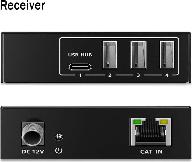 Set extender USB Digitus DA-73121, 3x USB-A, 1x USB-C, RJ45, 100m, i zi