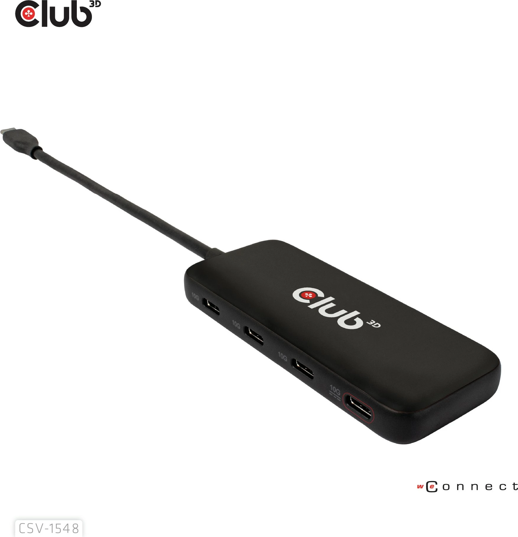 USB-Hub Club3D 4x USB Type-C 10Gbps + 100W PD, i zi
