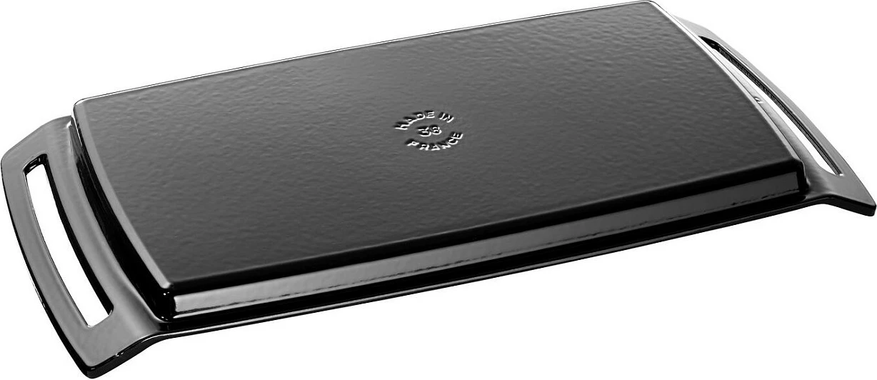 Tavë plancha gize Staub 38 cm, për induksion, e zezë