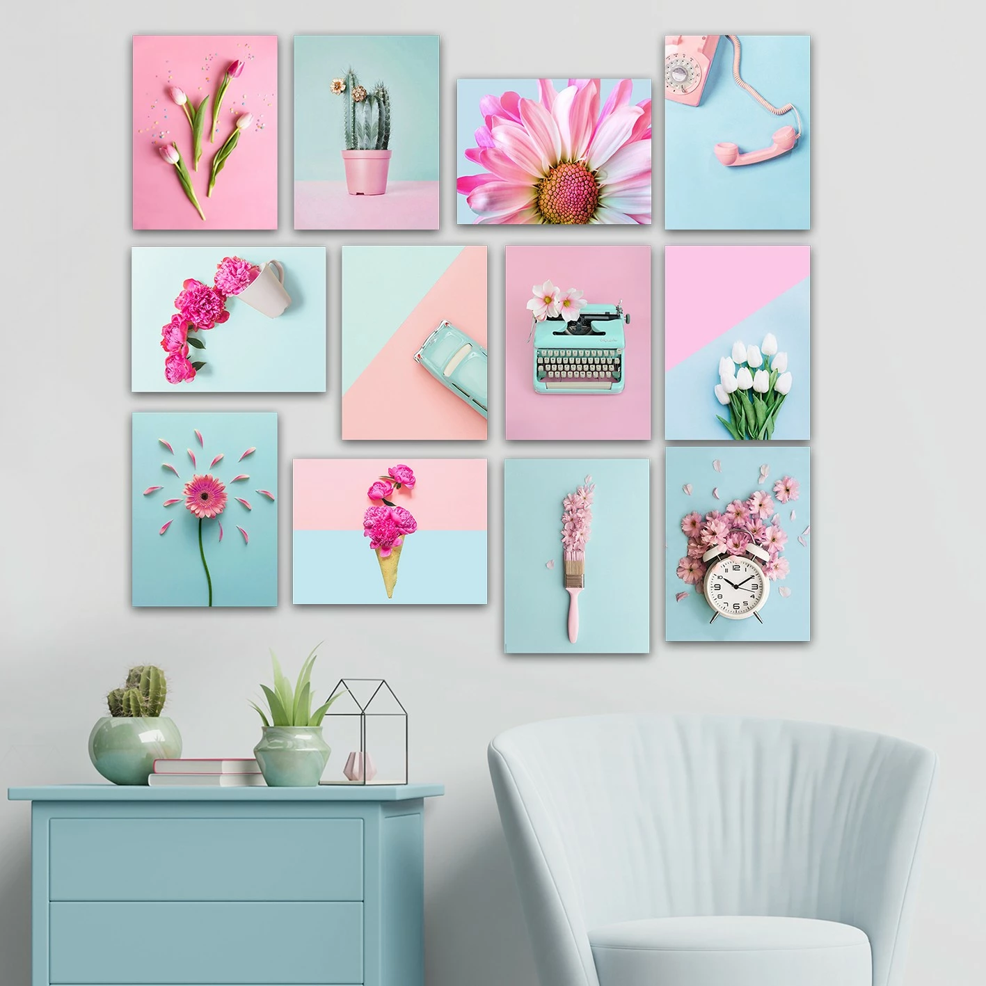 Piktura dekorative MDF (12 copë), Wallity, 12MDF32YS