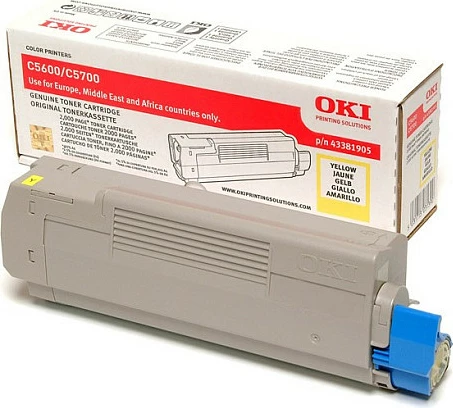 Toner OKI 43381905, për C5600/C5700, i verdhë