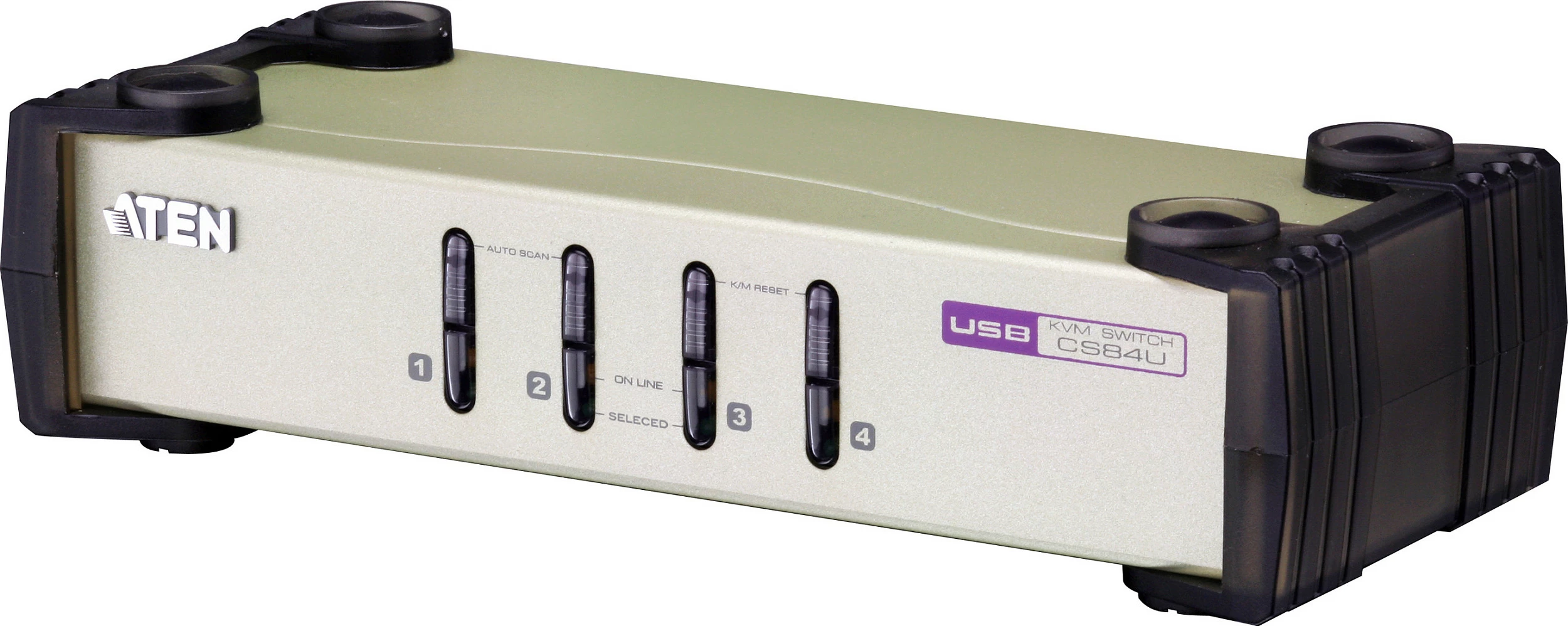 Switch KVM ATEN CS84U, 4 porta USB/PS/2 VGA, QXGA 2048x1536, zi/gri