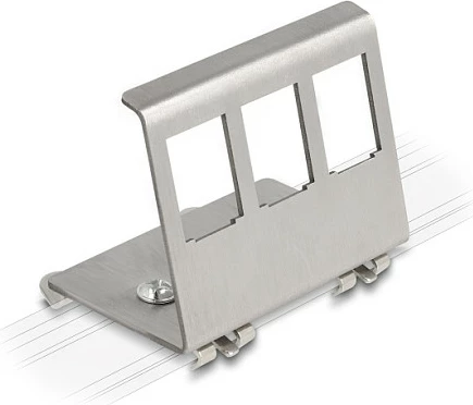 Mbajtëse Keystone DeLOCK 3-Port për shinë DIN 35 mm, çelik inox