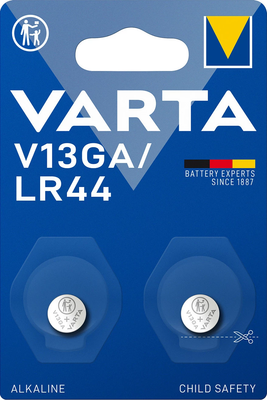 Bateri Varta V13GA/LR44, alkaline 1.5V, 2 copë, metalike