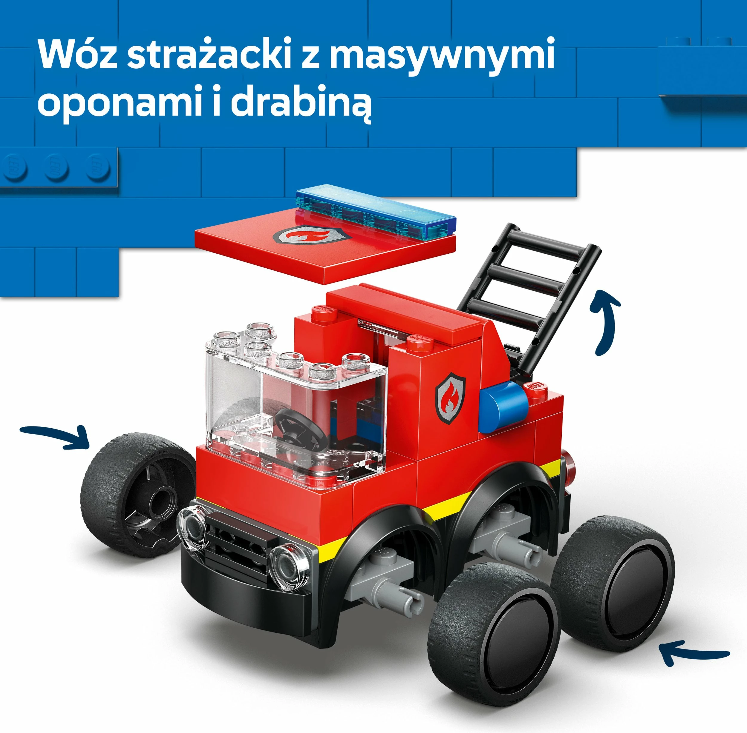 Set LEGO City Rides, Fire Truck 60482, 67 copë, për 5+ vjeç, e kuqe