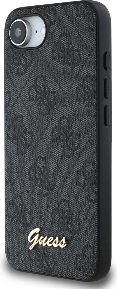 Mbështjellës, Guess, 4G Script Logo MagSafe, për iPhone 16e, hardcase TPU/PC, me MagSafe, i zi