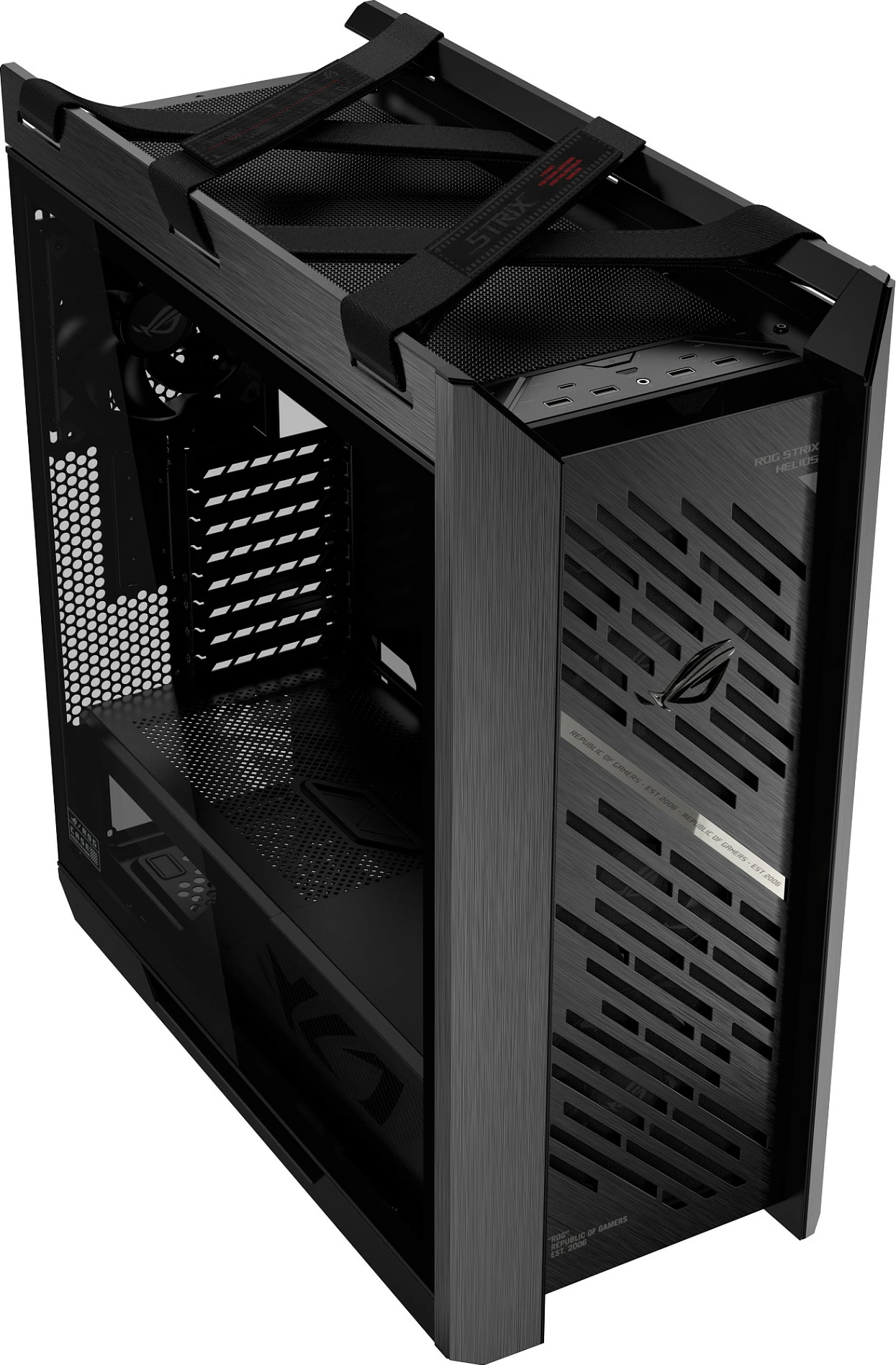 Kasë ASUS ROG Strix Helios II GX601S, Midi Tower, Tempered Glass, RGB, e zezë
